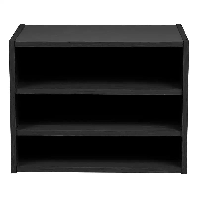 IRIS USA TACHI Modular Wood Stacking Storage Box with Shelf