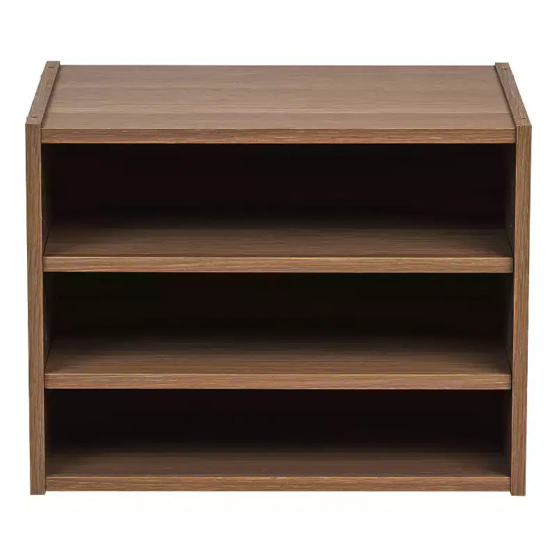 IRIS USA TACHI Modular Wood Stacking Storage Box with Shelf