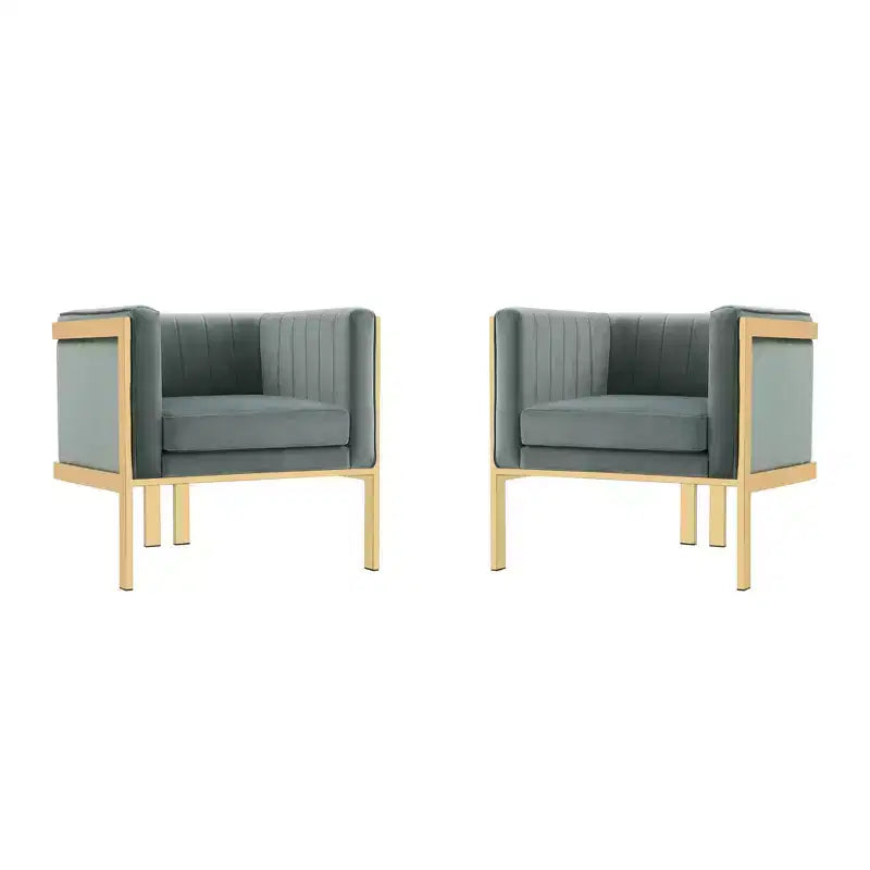 Set of 2 Paramount Velvet Accent Armchairs - Manhattan Comfort