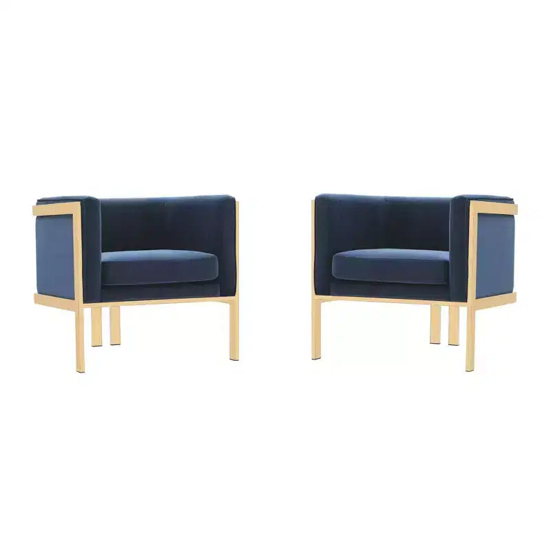 Set of 2 Paramount Velvet Accent Armchairs - Manhattan Comfort