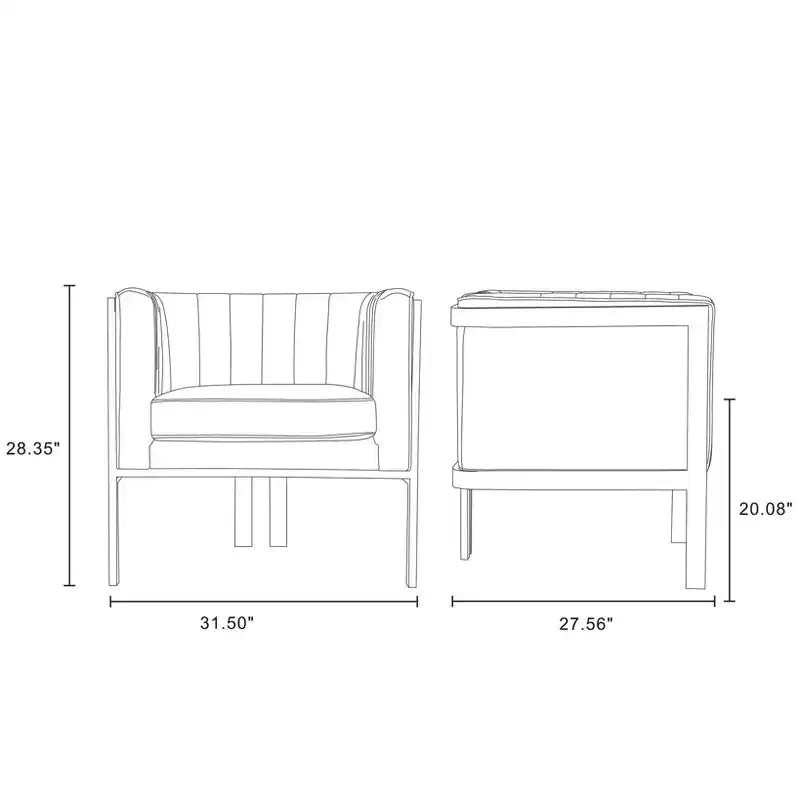 Set of 2 Paramount Velvet Accent Armchairs - Manhattan Comfort