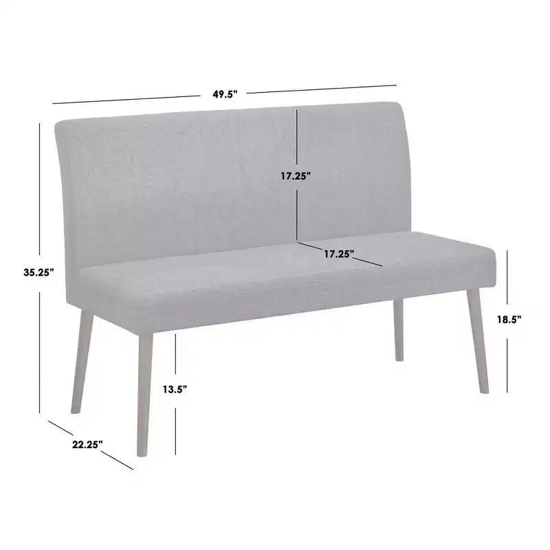 Buylateral Ripton Mid Century Modern Upholstered Dining Bench