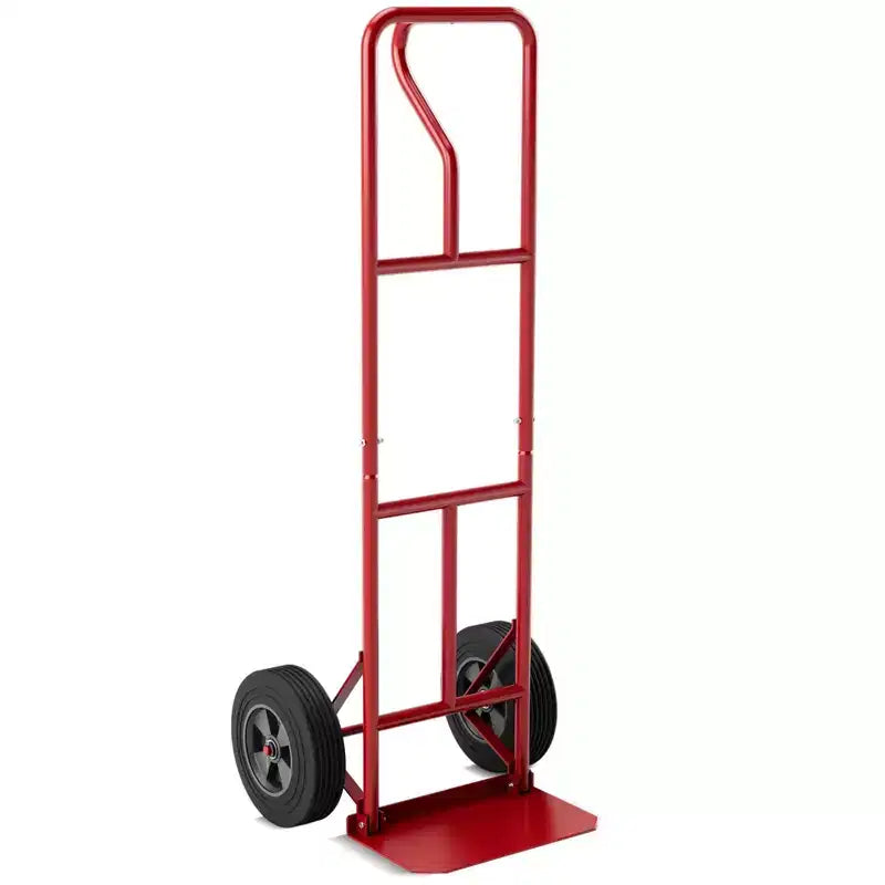 Costway Heavy Duty Hand Truck 660lbs Capacity Trolley Cart with Foldable Nose Plate Black/Red