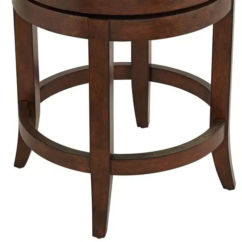 55 Downing Street Lev Walnut Wood Bar Stool Brown 24 High Farmhouse Rustic Beige Linen Cushion with Backrest Footrest for Kitchen Counter Island Home