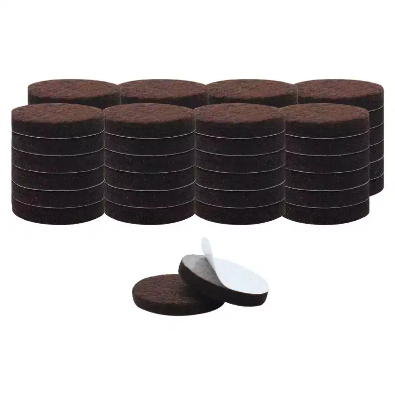 Unique Bargains Round Self-Stick Non-Slip Anti-Scratch Floor Protector Furniture Felt Pads Dark Brown 50 Pcs