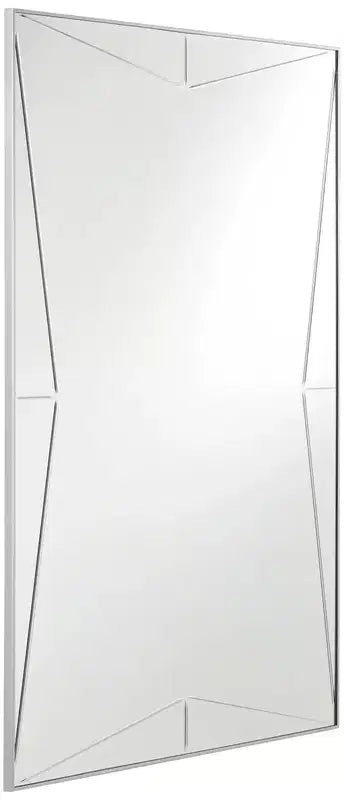 Possini Euro Design Relevei Rectangular Vanity Decorative Wall Mirror Modern Silver Wood Metal Frame 26 Wide Bathroom Bedroom Home