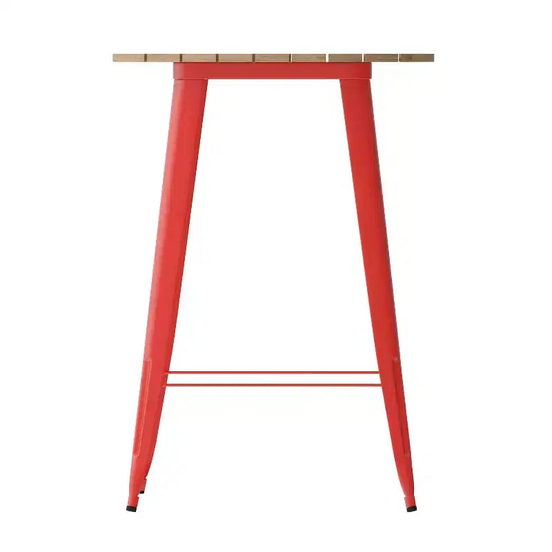 Emma and Oliver Indoor/Outdoor Bar Top Table, 30 Round All Weather Poly Resin Top with Steel base
