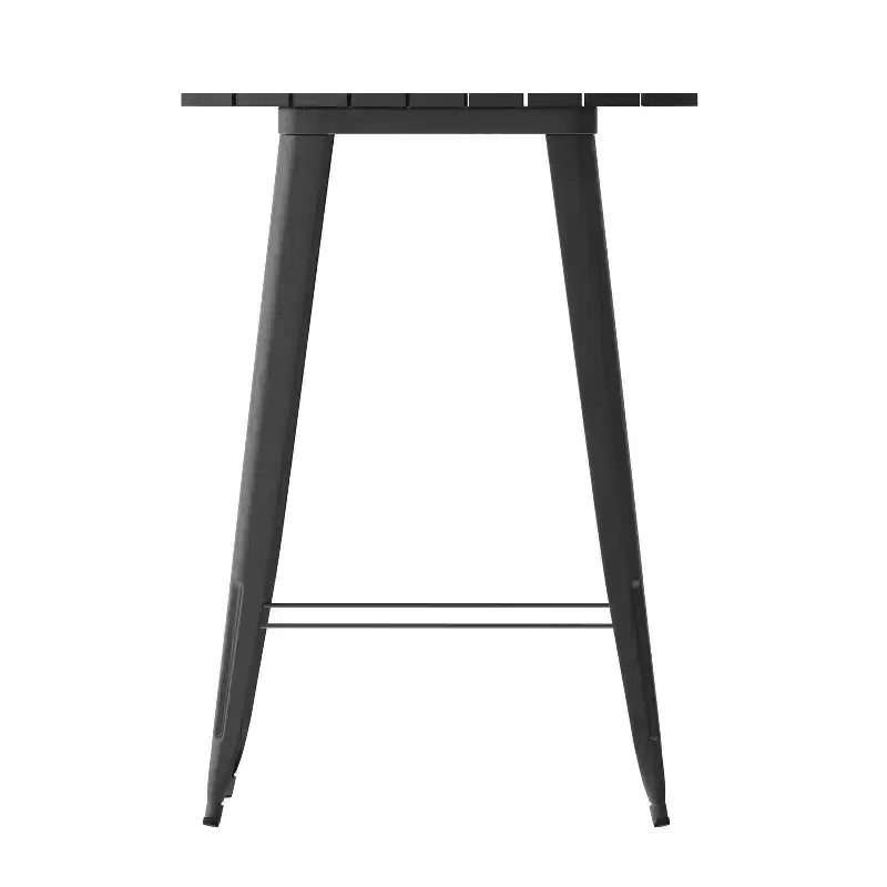 Emma and Oliver Indoor/Outdoor Bar Top Table, 30 Round All Weather Poly Resin Top with Steel base