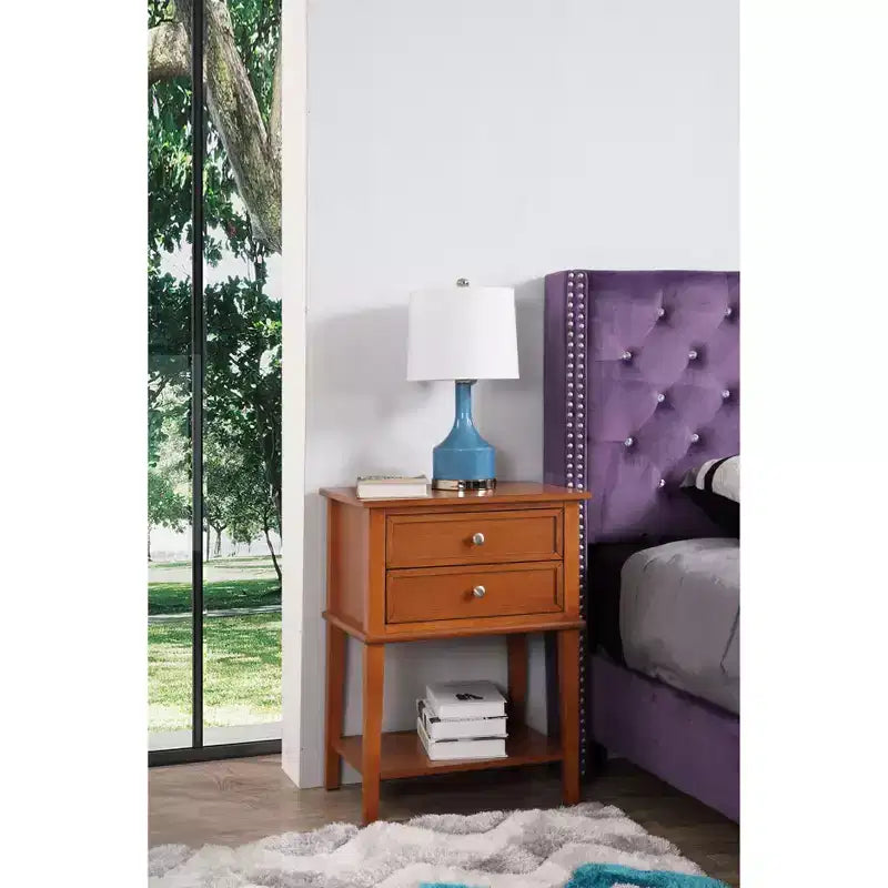 Passion Furniture Newton 2-Drawer Nightstand (28 in. H x 22 in. W x 16 in. D)