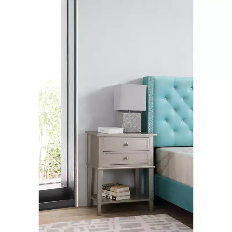Passion Furniture Newton 2-Drawer Nightstand (28 in. H x 22 in. W x 16 in. D)