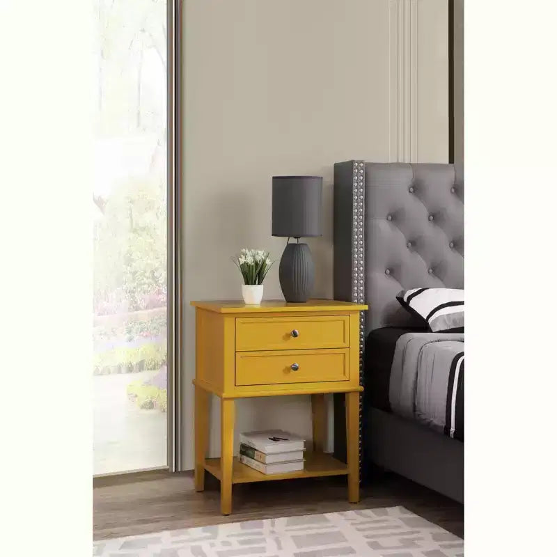 Passion Furniture Newton 2-Drawer Nightstand (28 in. H x 22 in. W x 16 in. D)