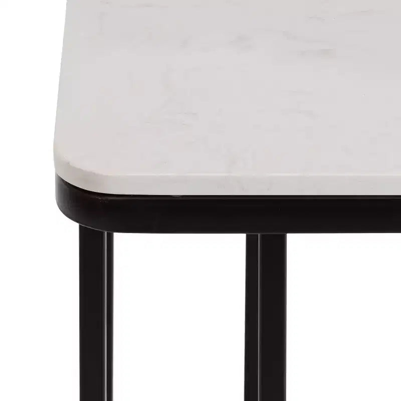 Kate and Laurel Credele Cultured Marble and Metal Accent C-Table