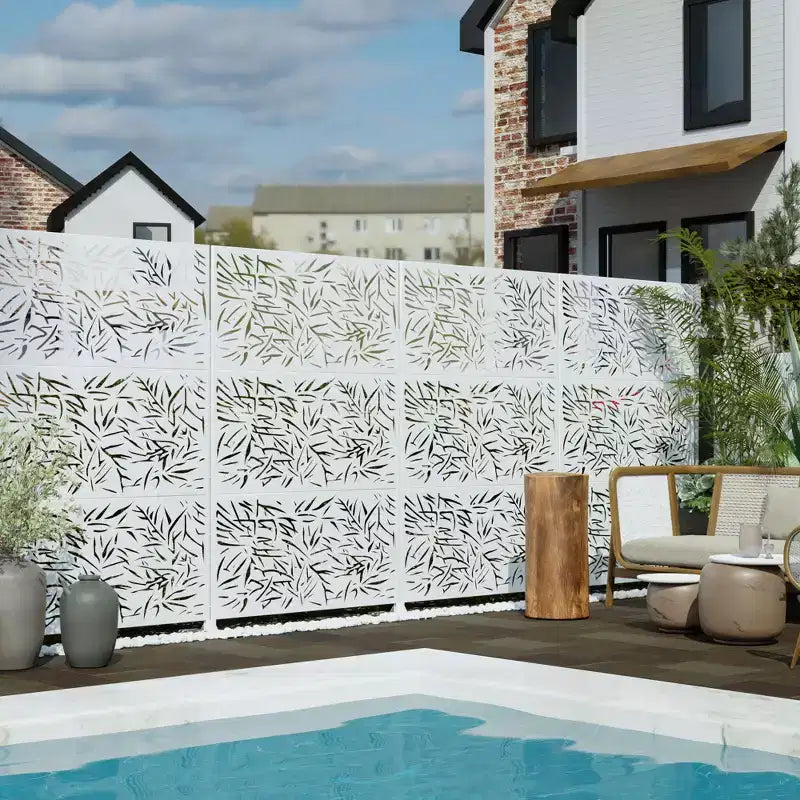Dovelina Metal Outdoor Privacy Screen Freestanding Patio Decorative Screens