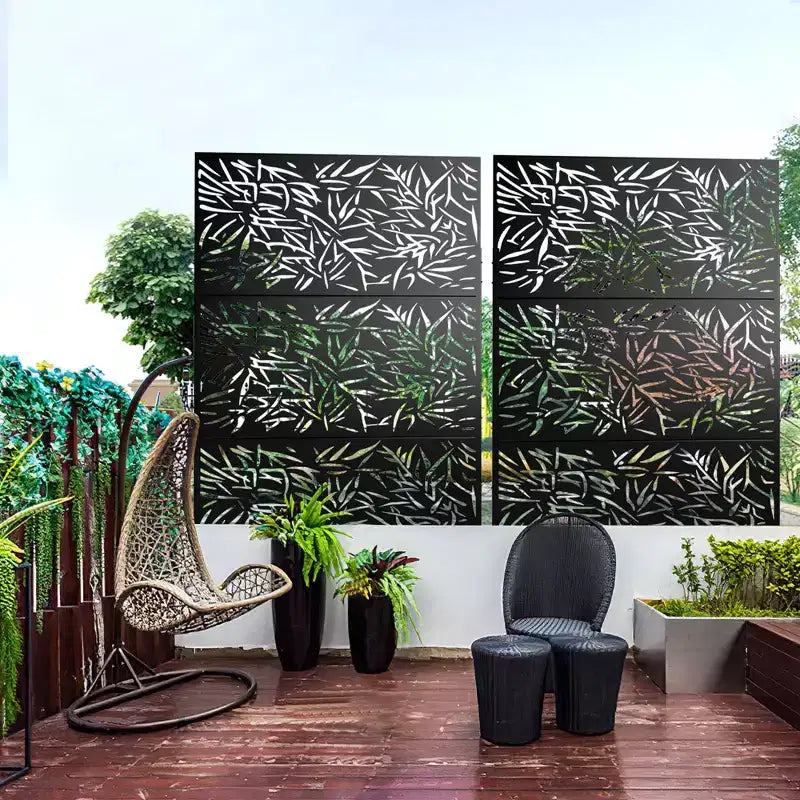 Dovelina Metal Outdoor Privacy Screen Freestanding Patio Decorative Screens