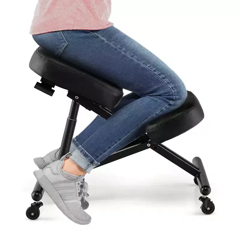 Costway Ergonomic Kneeling Chair Adjustable Stool with Lockable Universal Wheels Angle Seat