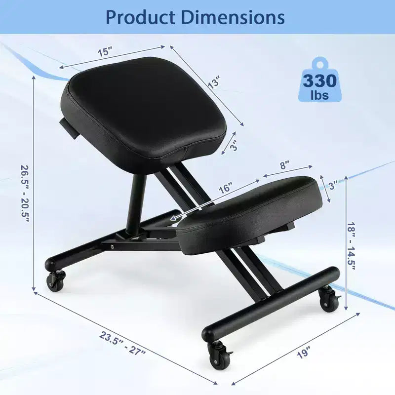 Costway Ergonomic Kneeling Chair Adjustable Stool with Lockable Universal Wheels Angle Seat