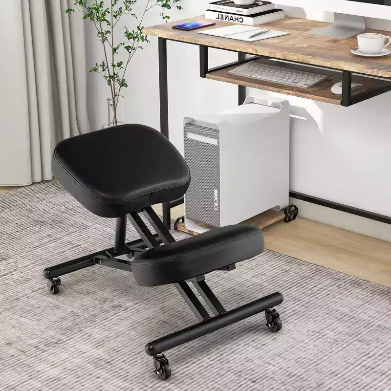 Costway Ergonomic Kneeling Chair Adjustable Stool with Lockable Universal Wheels Angle Seat