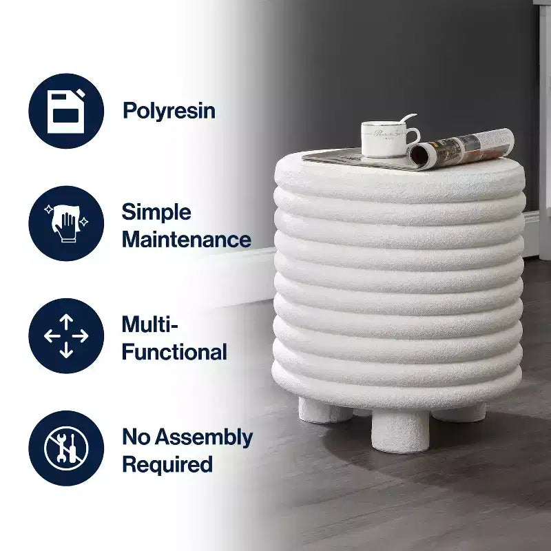 JONATHAN Y Evans 18 Minimalist Modern 3-Legged Drum Indoor/Outdoor Accent Table