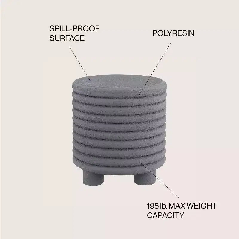 JONATHAN Y Evans 18 Minimalist Modern 3-Legged Drum Indoor/Outdoor Accent Table