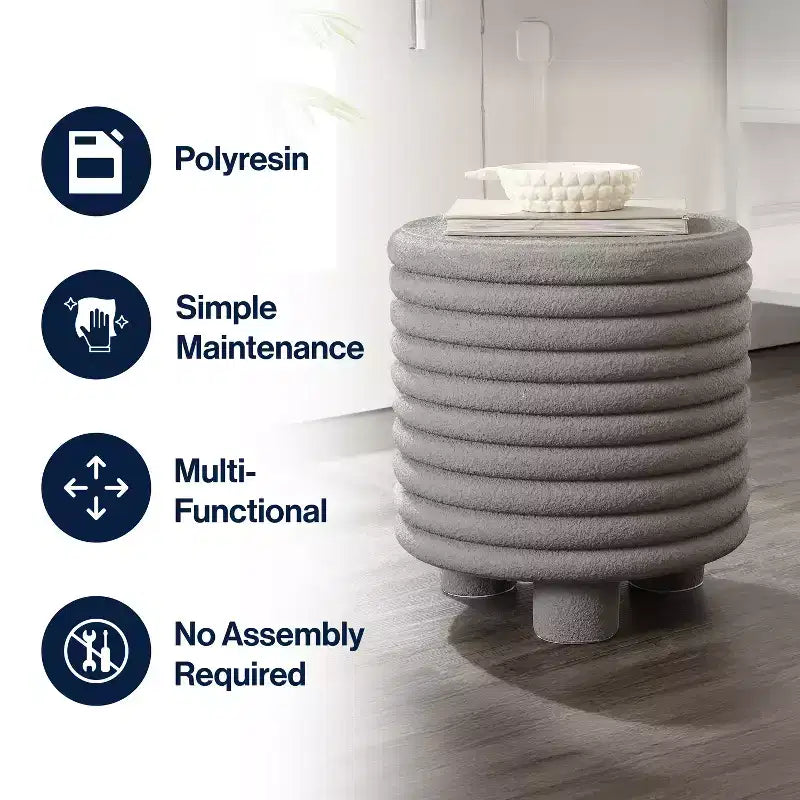JONATHAN Y Evans 18 Minimalist Modern 3-Legged Drum Indoor/Outdoor Accent Table