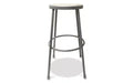 Alera Industrial Metal Shop Stool, Backless, Supports Up to 300 lb, 30 Seat Height, Brown Seat, Gray Base
