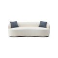 Beige Mid-Century Modern Curved Sofa