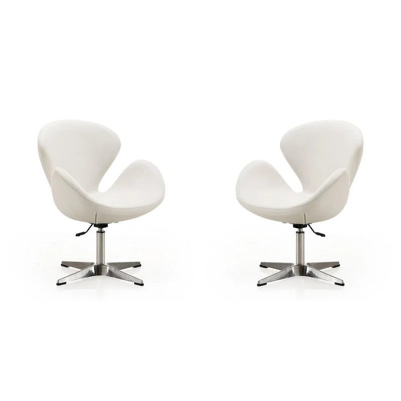 Manhattan Comfort Chrome Adjustable Swivel Chair (Set of 2)
