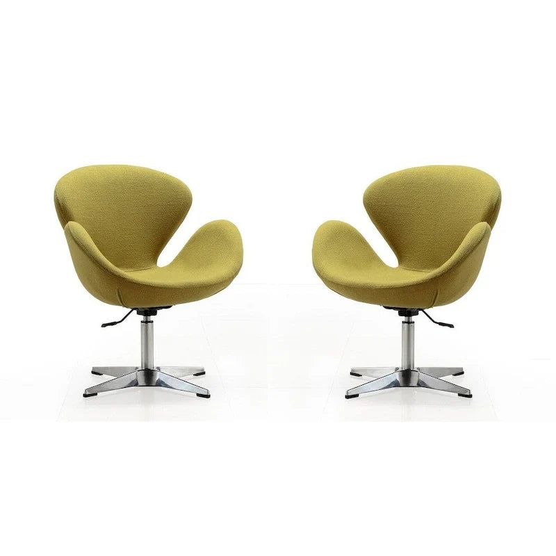 Manhattan Comfort Chrome Adjustable Swivel Chair (Set of 2)