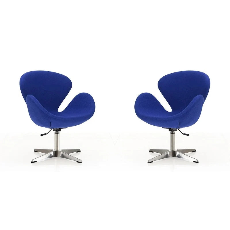 Manhattan Comfort Chrome Adjustable Swivel Chair (Set of 2)