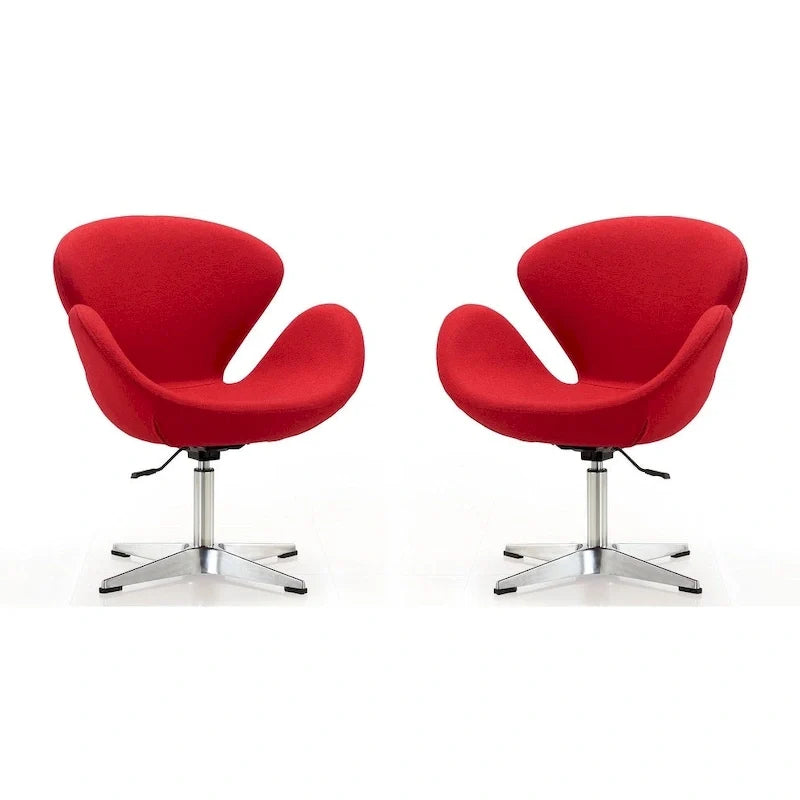 Manhattan Comfort Chrome Adjustable Swivel Chair (Set of 2)