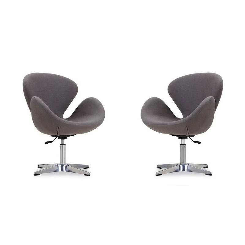 Manhattan Comfort Chrome Adjustable Swivel Chair (Set of 2)
