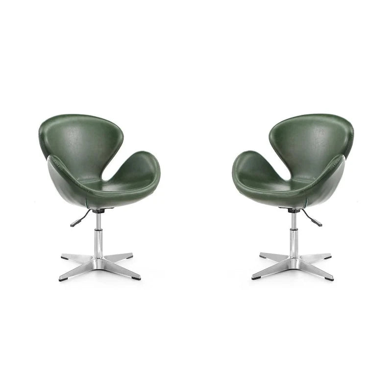 Manhattan Comfort Chrome Adjustable Swivel Chair (Set of 2)