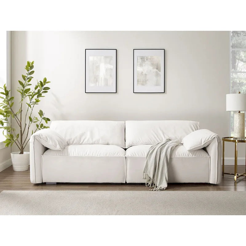 VANOMi 88.6 inch Modern Sofa, Leisure Couch For Gaming Room Living Room - 75' x 24'