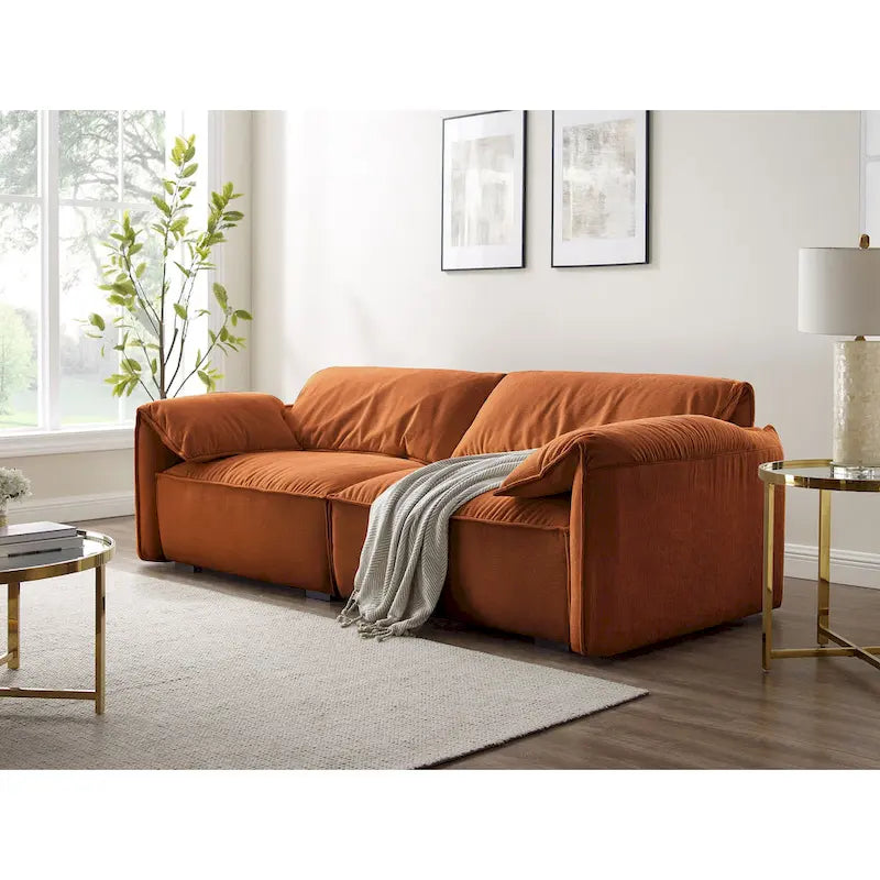 VANOMi 88.6 inch Modern Sofa, Leisure Couch For Gaming Room Living Room - 75' x 24'