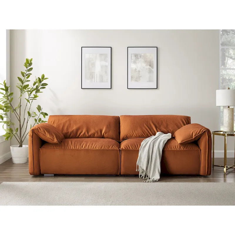 VANOMi 88.6 inch Modern Sofa, Leisure Couch For Gaming Room Living Room - 75' x 24'