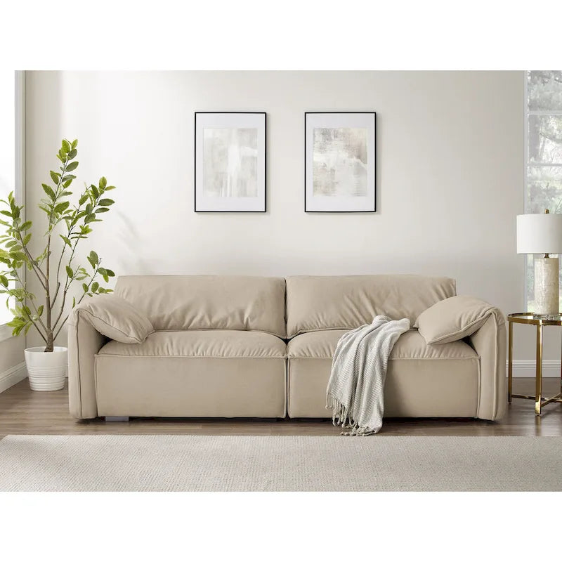VANOMi 88.6 inch Modern Sofa, Leisure Couch For Gaming Room Living Room - 75' x 24'