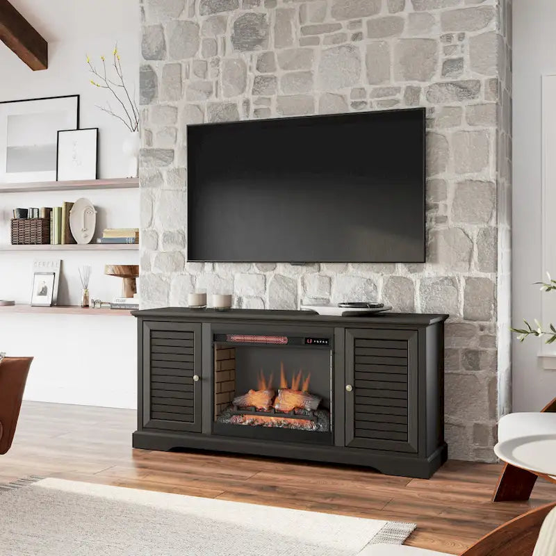 Bridgevine Home Topanga 68 inch Electric Fireplace TV Console for TVs up to 80 inches