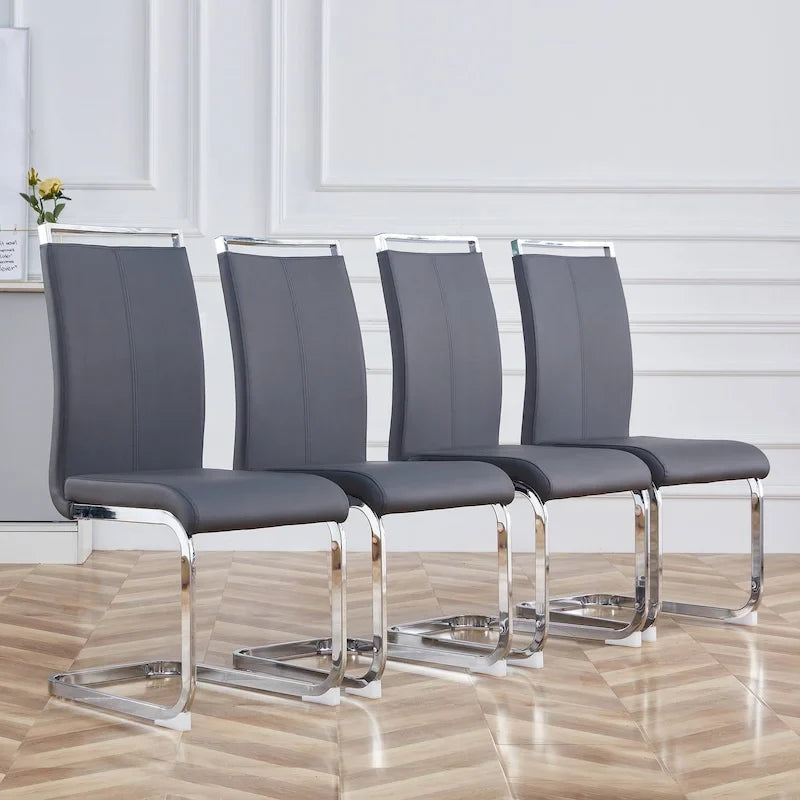 Modern Dining Chairs PU Faux Leather set of 4