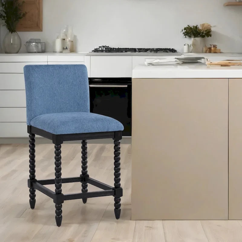 Chenille 26H Spindle Legs Counter Stool