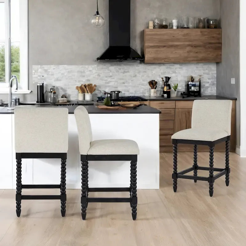 Chenille 26H Spindle Legs Counter Stool