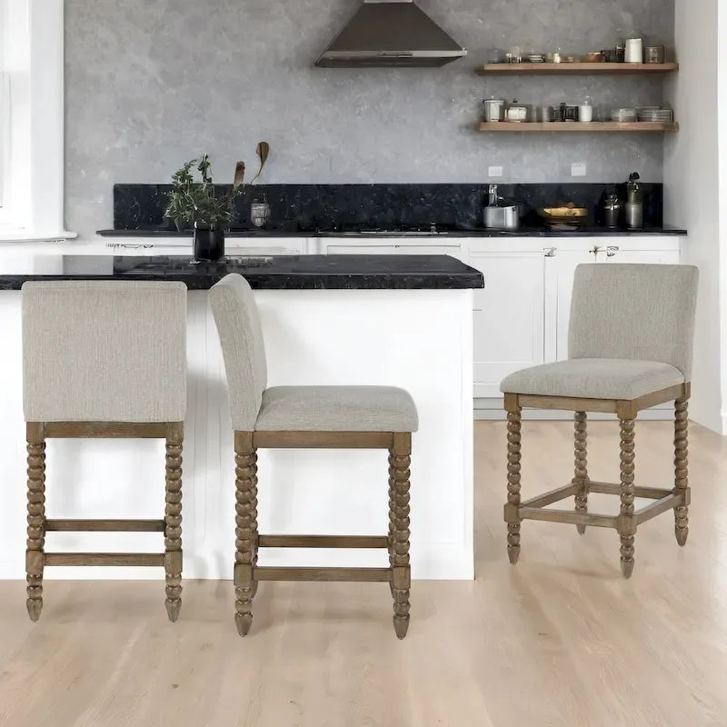 Chenille 26H Spindle Legs Counter Stool