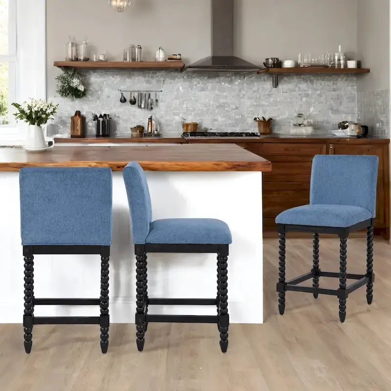 Chenille 26H Spindle Legs Counter Stool