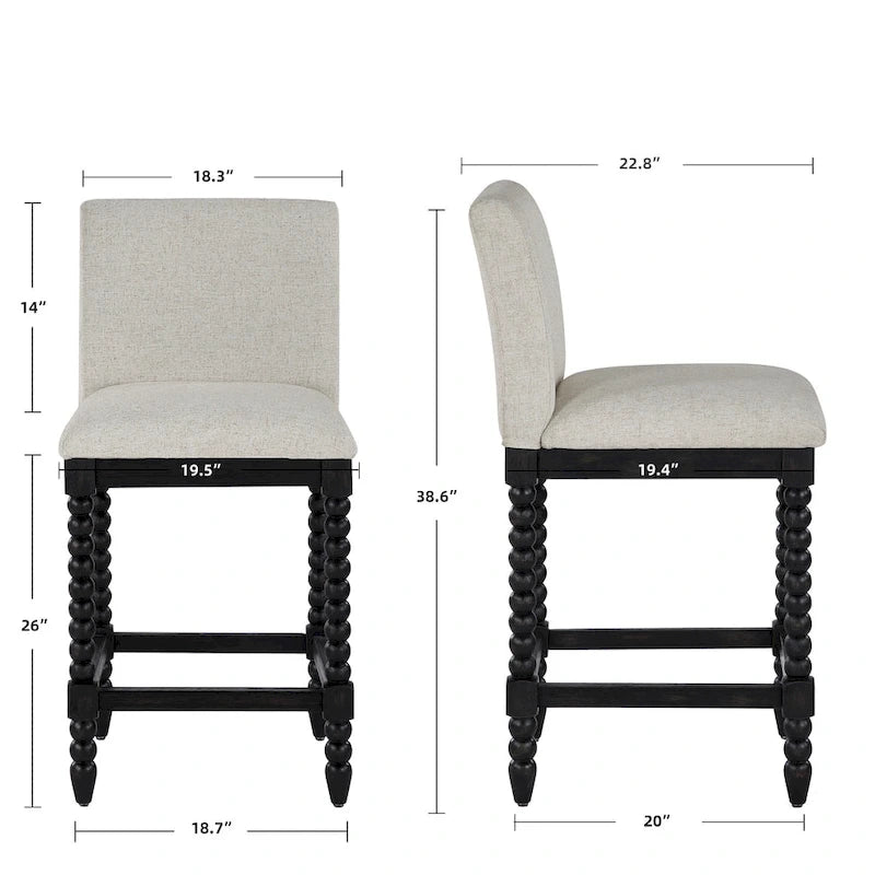 Chenille 26H Spindle Legs Counter Stool