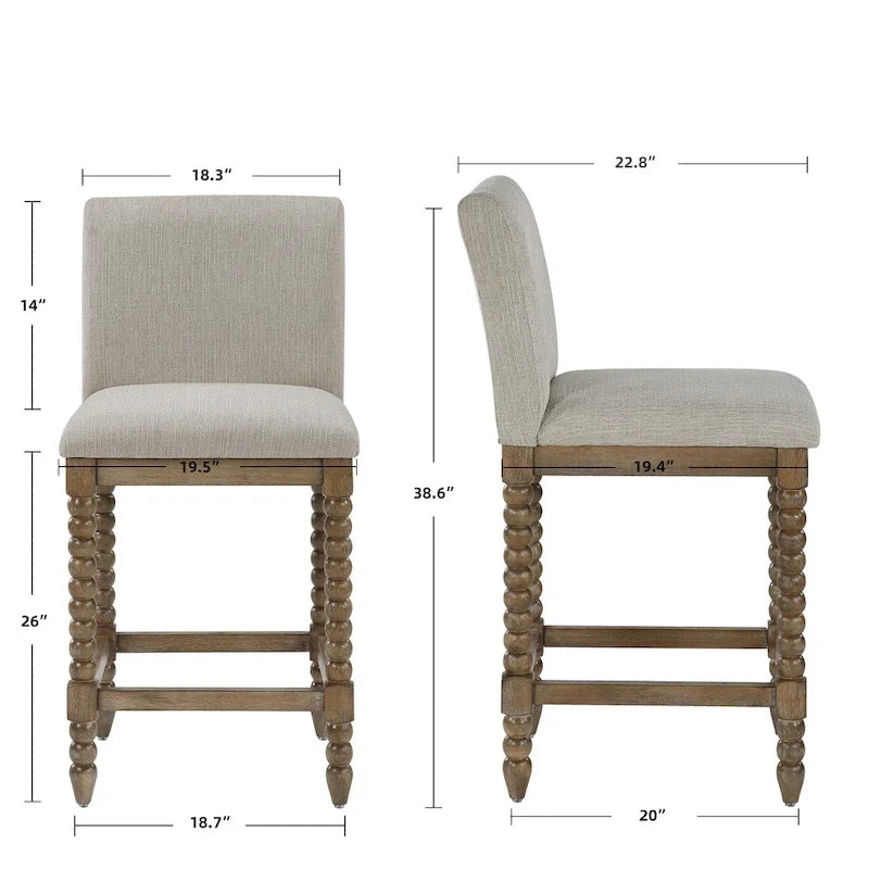 Chenille 26H Spindle Legs Counter Stool