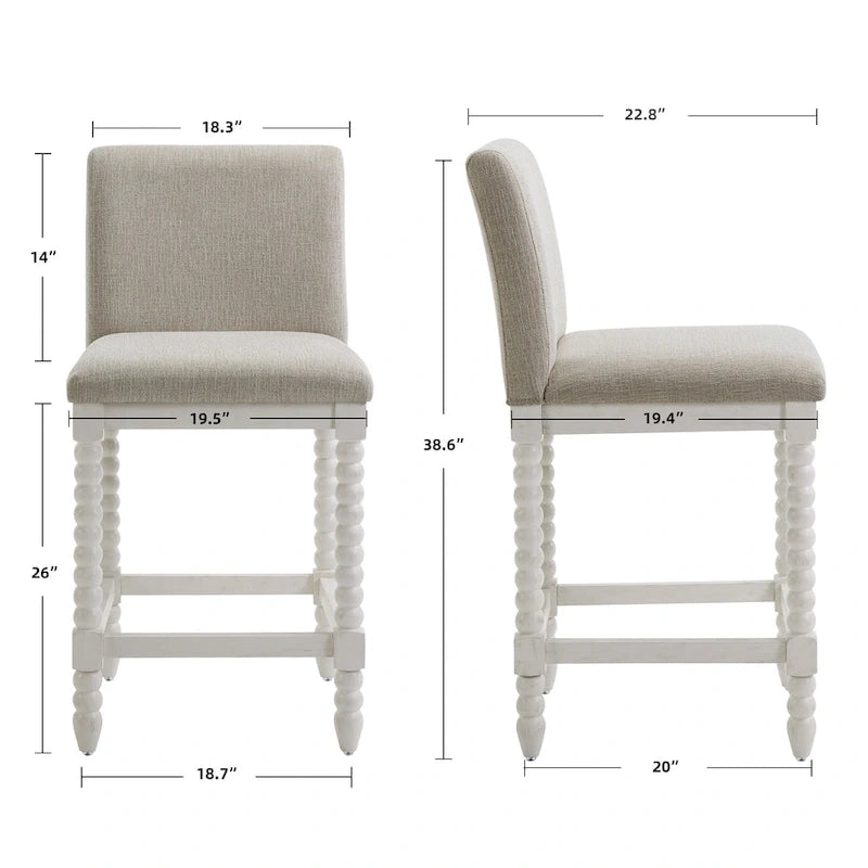 Chenille 26H Spindle Legs Counter Stool