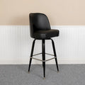 2er-Set Metall-Barhocker mit drehbarem, vinylgepolstertem Schalensitz und Fußstütze - 47T x 47B x 108H cm