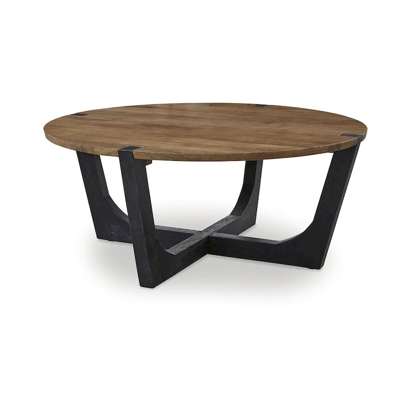 Signature Design by Ashley Hanneforth Brown/Black Coffee Table - 44W x 44D x 19H