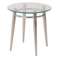 Mid Century Brooklyn Round Top Glass End Table