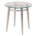 Mid Century Brooklyn Round Top Glass End Table