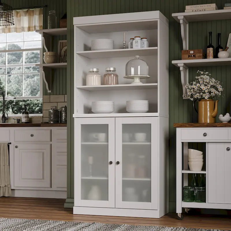 100% Solid Wood 32 Kitchen Pantry Cabinet with 2 Doors by Palace Imports
